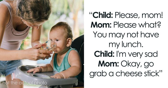 Mom Stands Her Ground As Hungry Toddler Tries To Steal Her Lunch, But She Refuses To Share