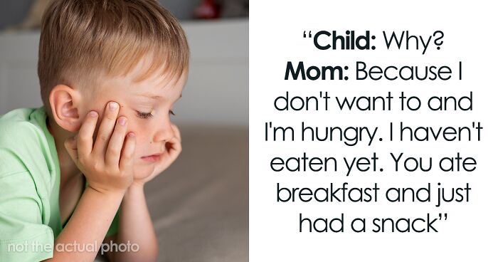 Mom Stands Her Ground As Hungry Toddler Tries To Steal Her Lunch, But She Refuses To Share