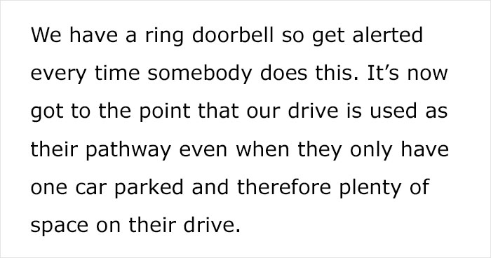 Person Fed Up With Neighbors As They Selfishly Use Both Driveways, Plans To Put Up A Wall