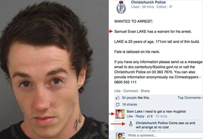 Christchurch Police Ask Facebook For Information On A 23 Year Old Man Wanted For Arrest…