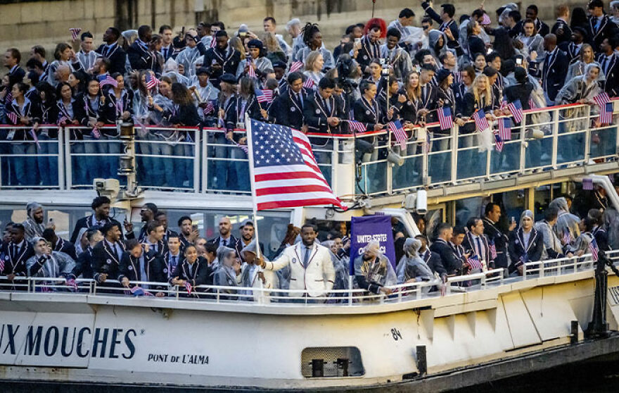 Lebron James And Coco Gauff Lead Team USA’s Iconic Boat Arrival At Paris Olympics