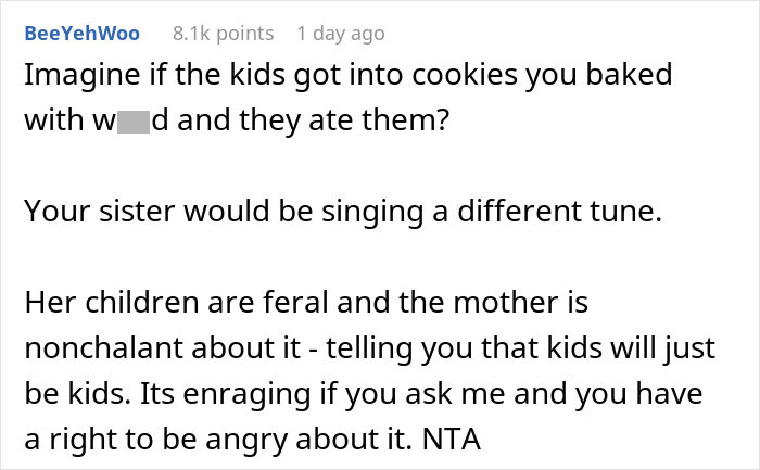 “[Am I The Jerk] For Not Letting My Sister’s Kids Eat My Special Cookies?”