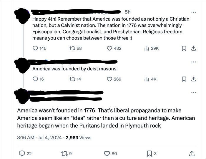 Guy Thinks America Wasn't Founded In 1776 And You Can Only Be One Of Three Christian Denominations