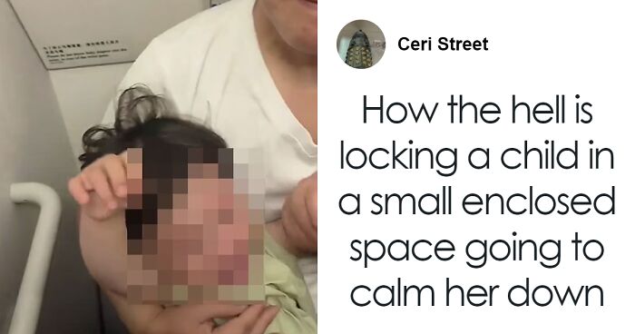 Netizens Furious After Grandmother Allows Crying Toddler To Be Locked In Plane Toilet