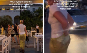 “Looks Like A Diaper”: Woman Goes Viral For Disastrous Wardrobe Malfunction In Greece