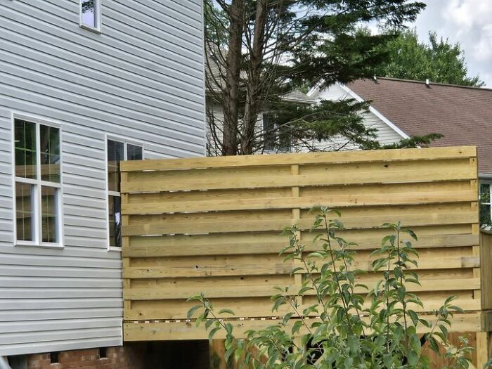 New Build In My Neighborhood (Mostly Early 90s Era Homes). Their Privacy Fence Around Their Deck Goes Right Through The Middle Of The Window