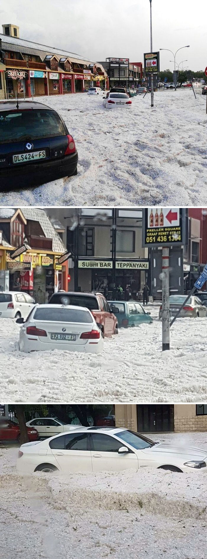 That's Not Snow. Hailstorm In Bloemfontein, South Africa