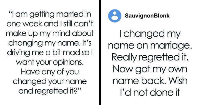 Woman Getting Married In A Week Is Torn Between Taking Husband's Surname Or Keeping Maiden Name