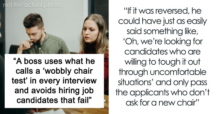 Job Interview Test Involving A Wobbly Chair Gets Called Out Online