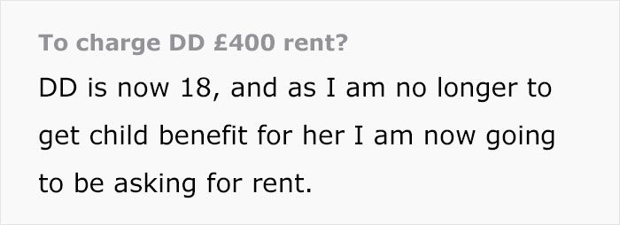 Daughter Turns 18 And Mom No Longer Gets Child Benefits, Decides To Charge Rent Over $500