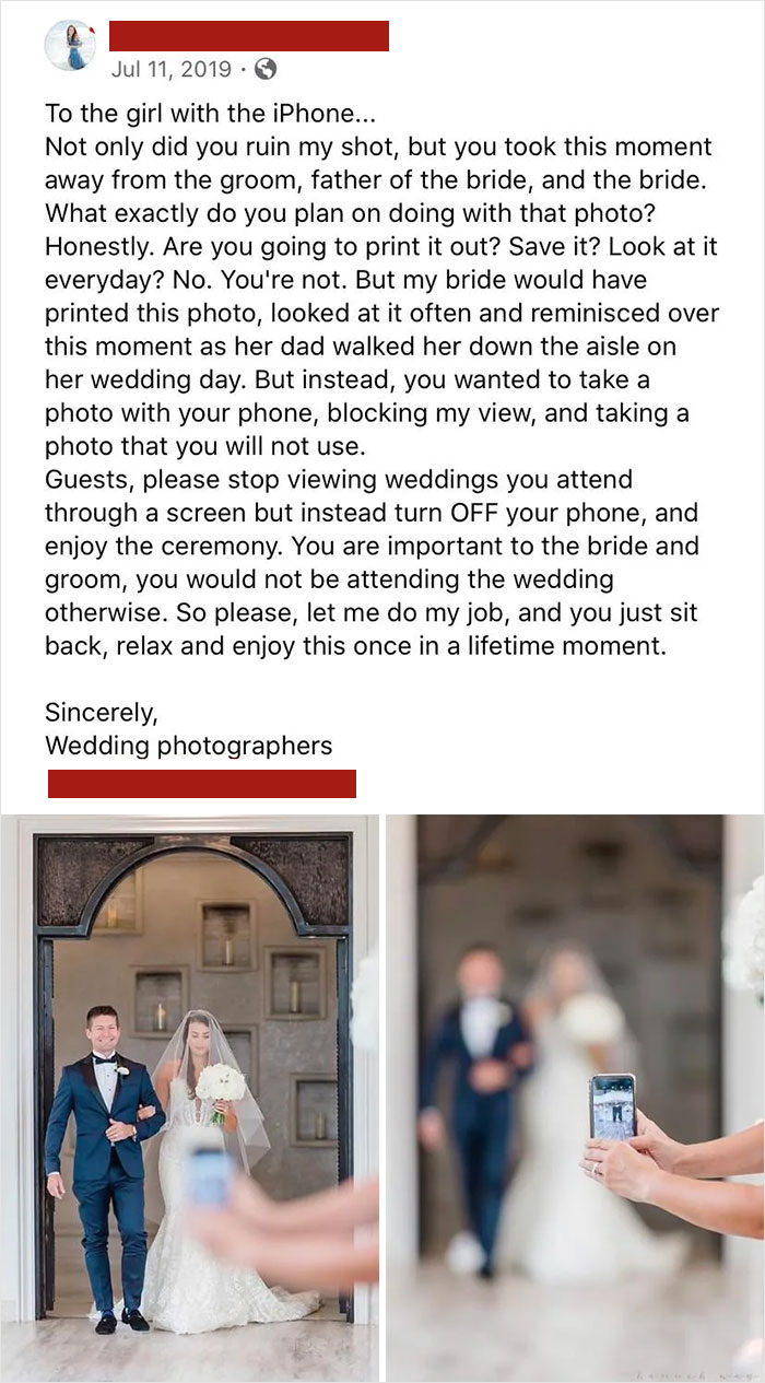 Photographer Shaming A Guest