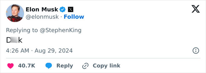 Elon Musk Insults Stephen King With Vulgar AI-Generated Pic, But It Backfires Spectacularly