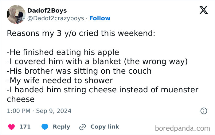 Funny Parenting Tweets September 2024