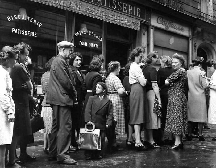 Standing In Line. Photo By Robert Doisneau, France, 1940s