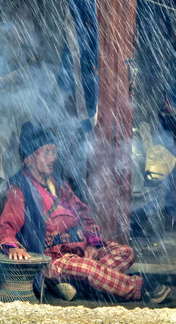 Old Women N Rainy Nepal