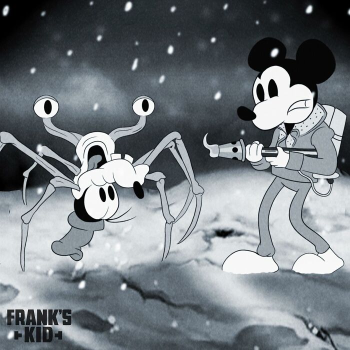 Artist Imagines Iconic Horror Characters In Classic Disney’s Mickey Mouse (20 New Pics)