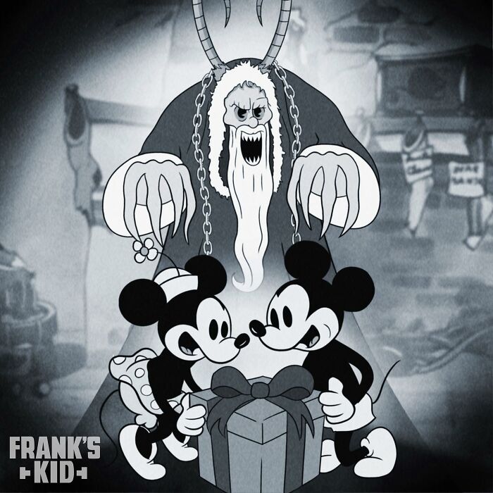 Artist Imagines Iconic Horror Characters In Classic Disney’s Mickey Mouse (20 New Pics)