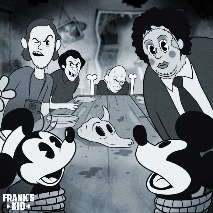 Artist Imagines Iconic Horror Characters In Classic Disney’s Mickey Mouse (20 New Pics)