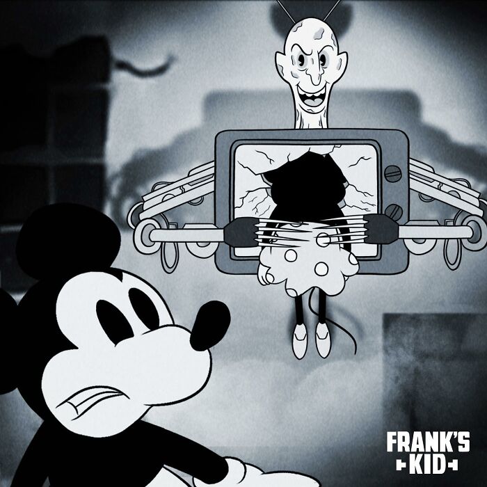 Artist Imagines Iconic Horror Characters In Classic Disney’s Mickey Mouse (20 New Pics)