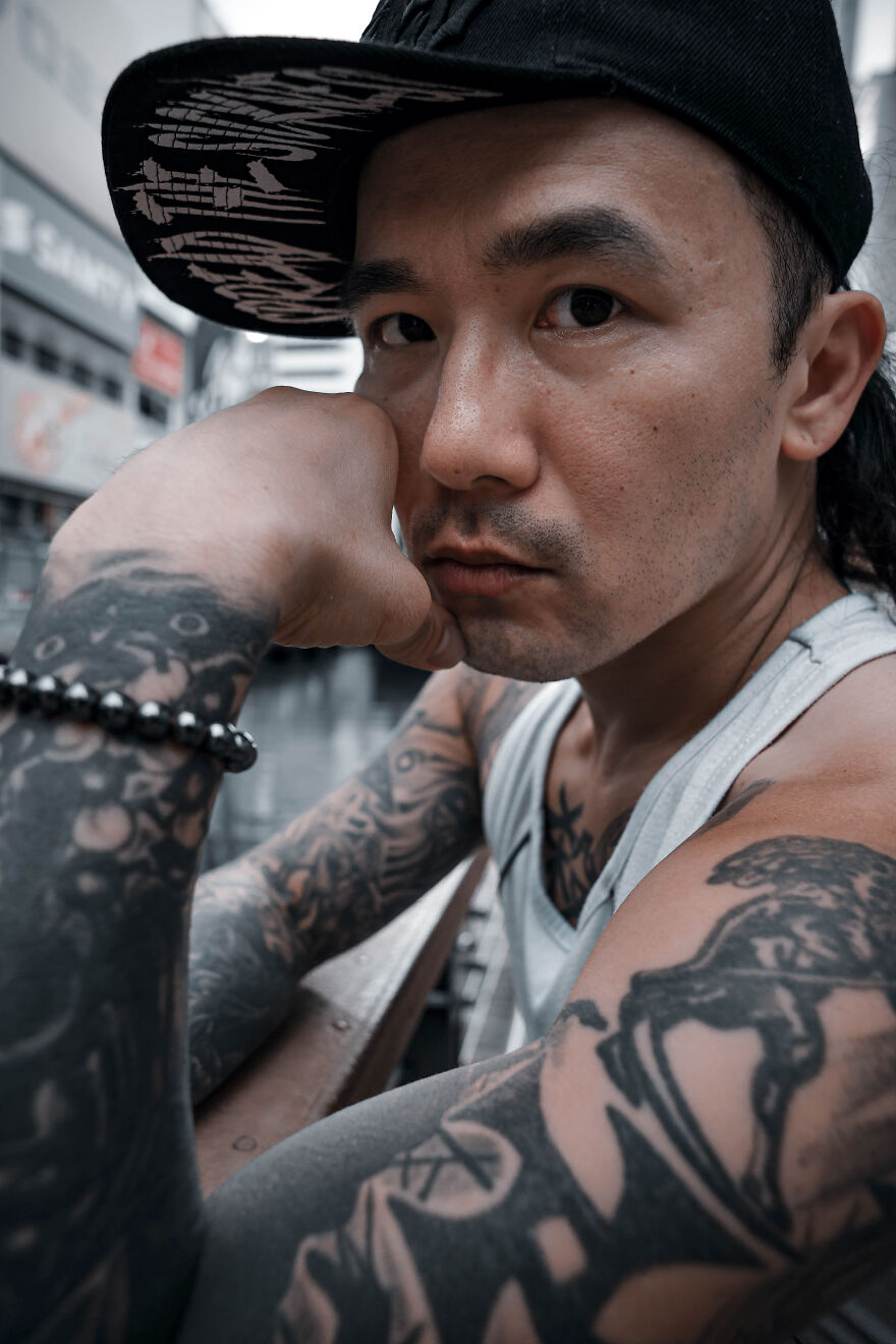 Tattooed People In Namba In Japan