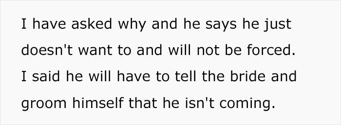 Woman Can't Fathom Why Her Husband Refuses To Accompany Her To Best Friend's Wedding, Seeks Advice
