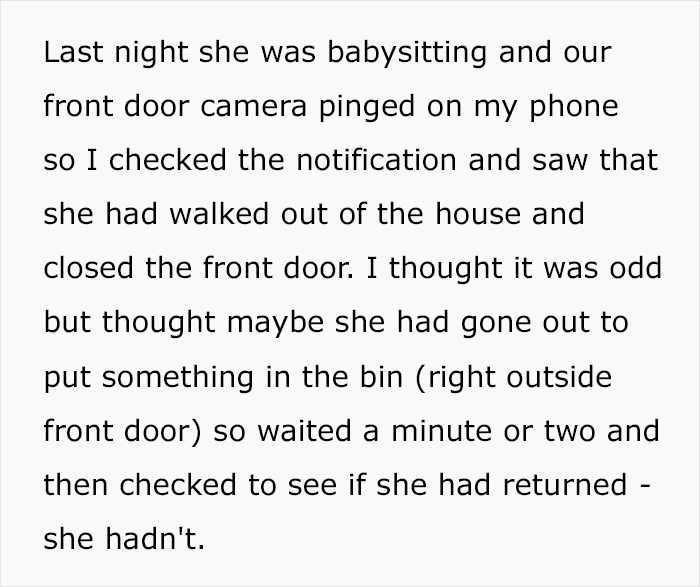 Babysitter Seen Leaving House On Camera While Kids Were Inside, Mom Reacts With Panic