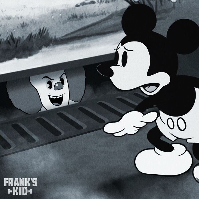 Artist Imagines Iconic Horror Characters In Classic Disney’s Mickey Mouse (20 New Pics)