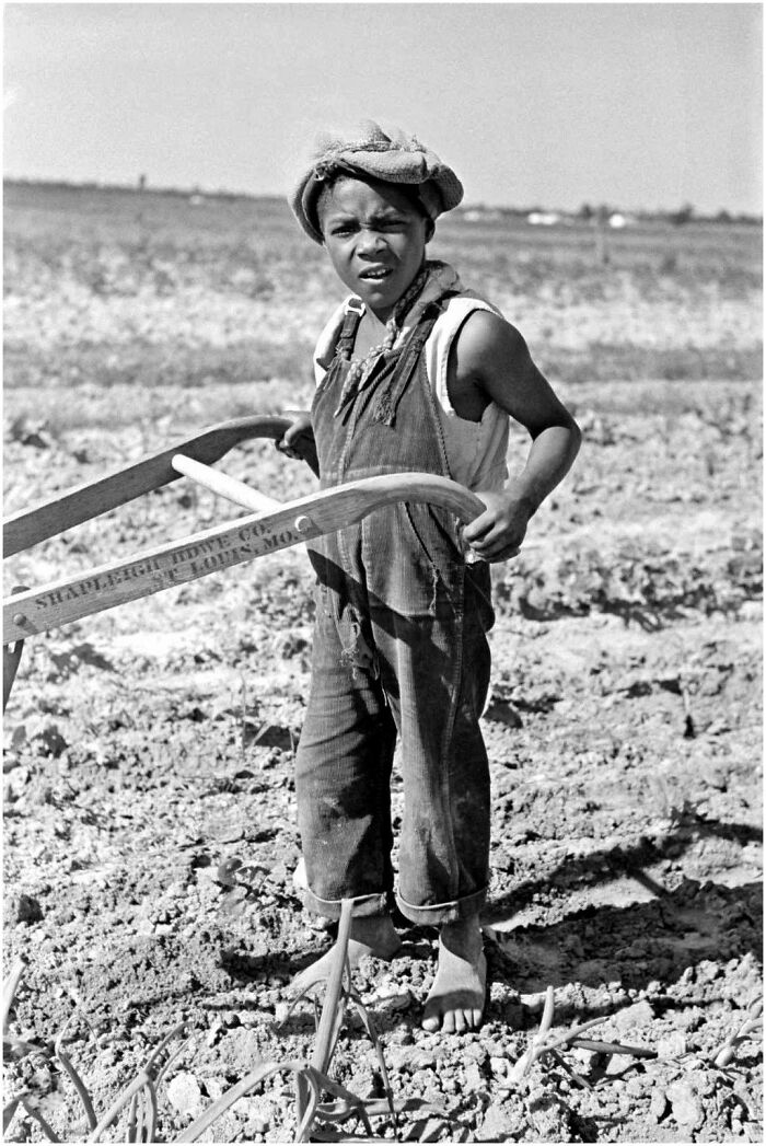 Photo By Russell Lee - New Madrid County, Missouri. Child Of Sharecropper Cultivating A Field - 1938