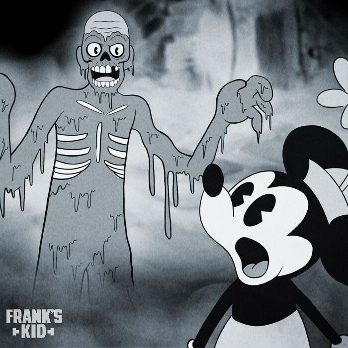 Artist Imagines Iconic Horror Characters In Classic Disney’s Mickey Mouse (20 New Pics)