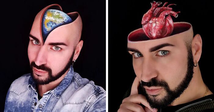 This Italian Artist Turns His Face Into Jaw-Dropping 3D Optical Illusions (25 Pics)