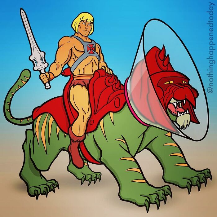 Artist Reveals What He-Man And His Faithful Battle Cat Do When They're Not Saving Their Planet (13 Pics)