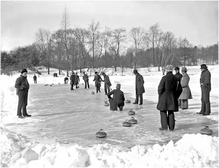 Curling In Central Park, New York City - 1906