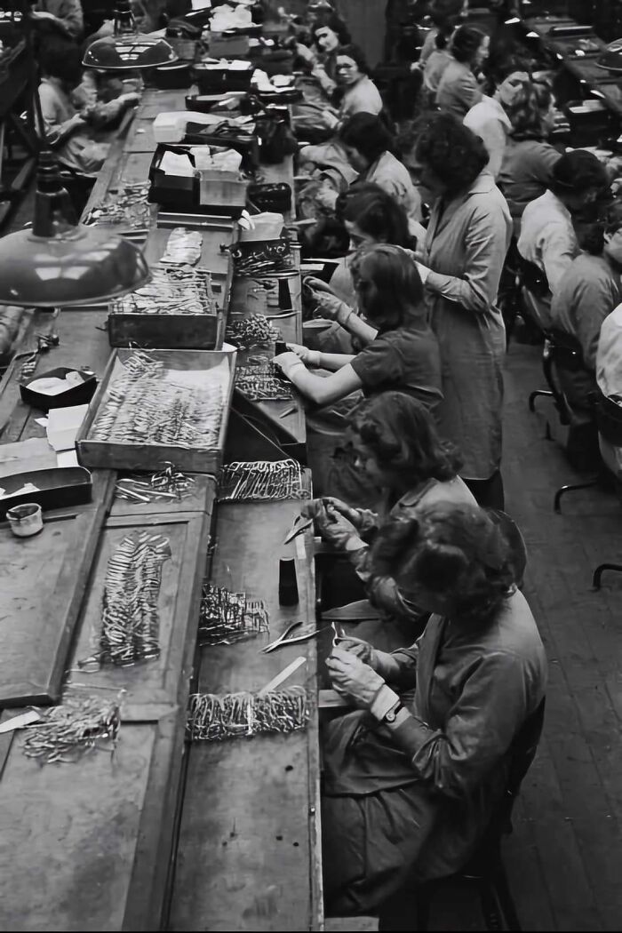 In 1940, Factory Workers In London, England, Produced Spectacles Compatible With Gas Masks