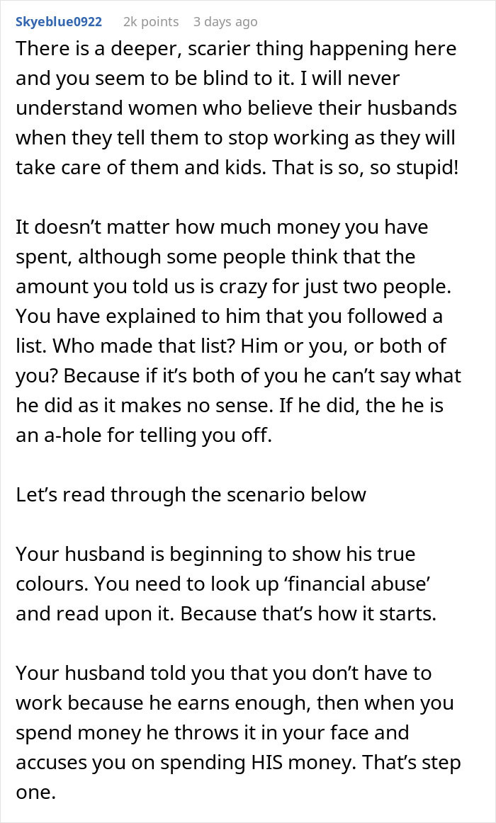 Stay-At-Home-Wife Stops Using Husband’s Gifts After His Remark About Her Wasting His Paycheck