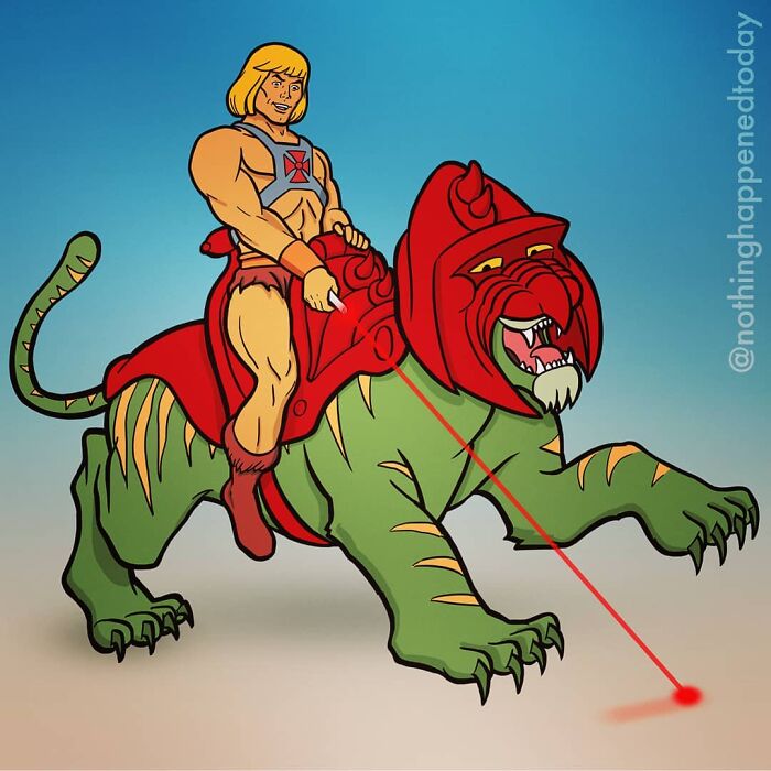 Artist Reveals What He-Man And His Faithful Battle Cat Do When They're Not Saving Their Planet (13 Pics)