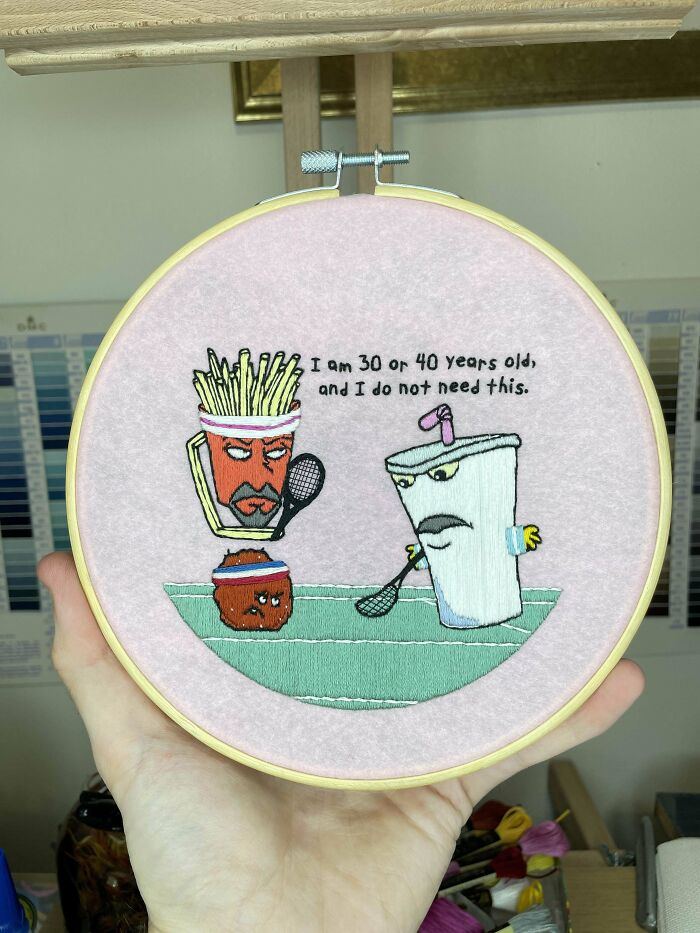 I’ve Been Working On Embroidering Scenes From Cartoons And Pop Culture