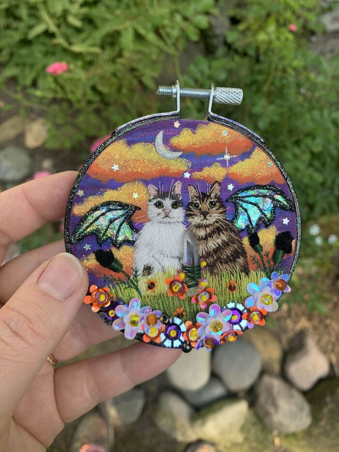 A Handful Of Embroidery Hoops I Made In August 🥹