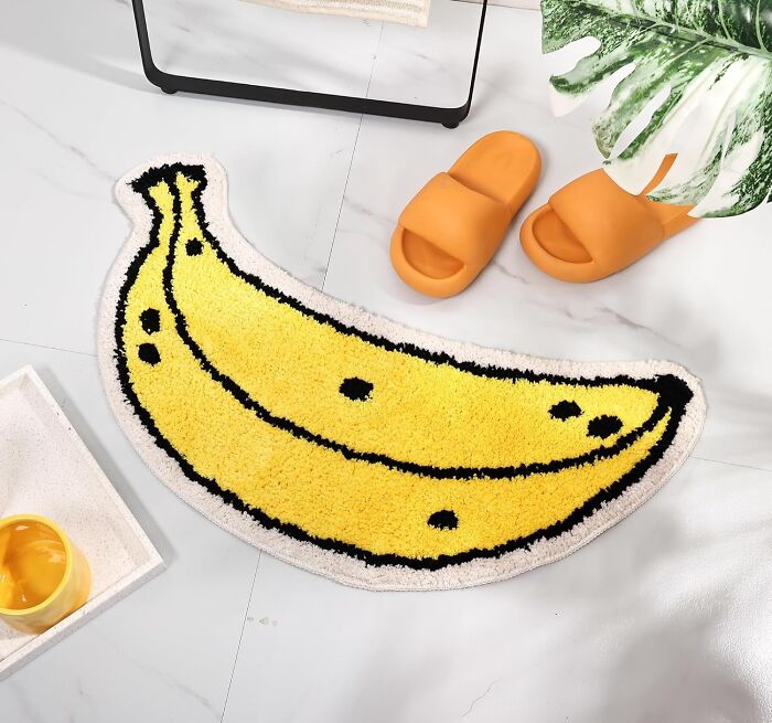 Slip Into A Tropical Paradise Every Time You Step Out Of The Shower With This Banana Bath Mat