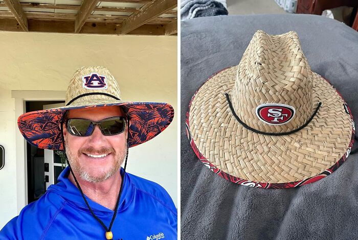 Channel Your Inner Beach Babe (Or Dude) While Cheering On Your Favorite Team With This Nfl Team Logo Floral Sun Hat - It's The Ultimate Game-Day Accessory