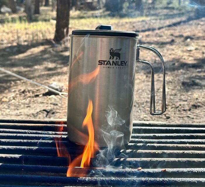 Caffeine Cravings In The Great Outdoors? This Stanley Boil + Brew French Press Is The Answer To Your Prayers (And Your Caffeine Withdrawals)