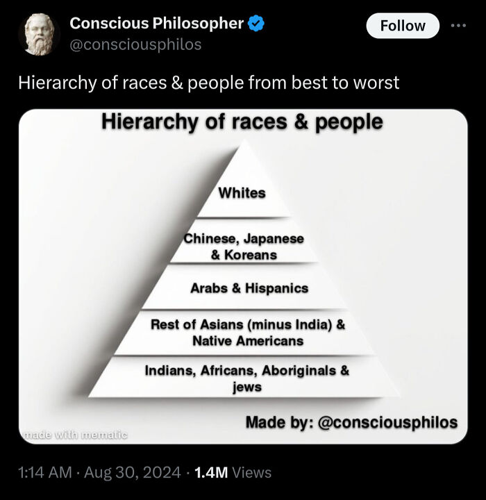 Smartest Twitter User Comes Up With Race Hierarchy