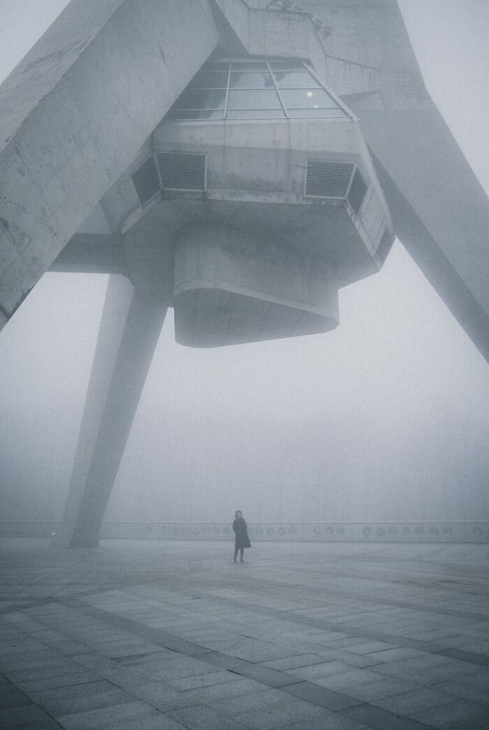 Standing Under The Avala TV Tower, Mountain Avala, Serbia