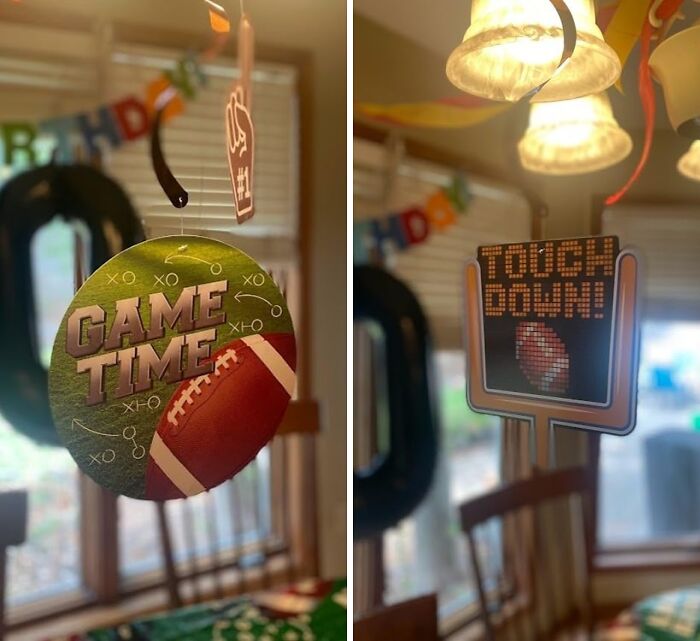 Score Big On Party Decorations With These Football Hanging Swirls - They'll Add A Touch Of Gridiron Glamour To Any Space