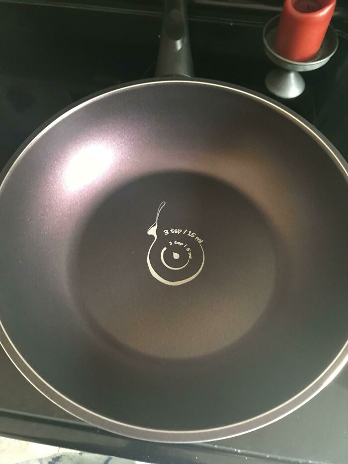 Mi nuevo wok tiene círculos para medir el aceite