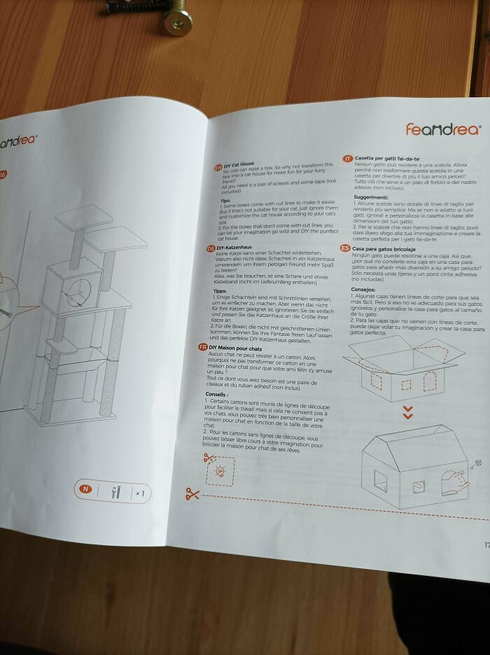 This Cat Tree Comes With Instructions For Building A Cat House Out Of The Box It Came In