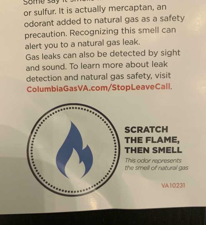 My Gas Bill Came With A Scratch And Sniff That Smells Like Natural Gas