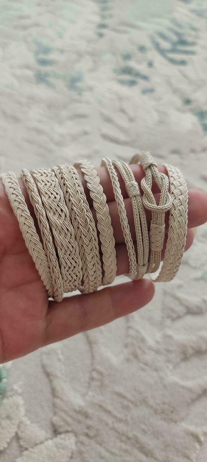 I Knitted/Woven These Bracelets With Pure Silver Wires