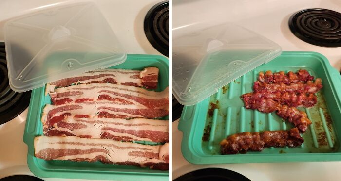 The Quick And Easy Way To Cook Bacon: Use This Microwave Cooker With Lid For Delicious Strips!