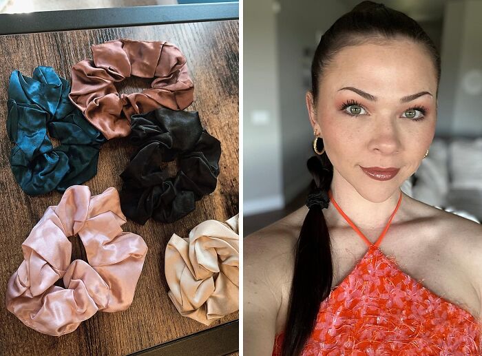 When A Hair Emergency Strikes, Don't Panic! These Small Silk Scrunchies Are Your First Responders, Ready To Tame Any Mane Event