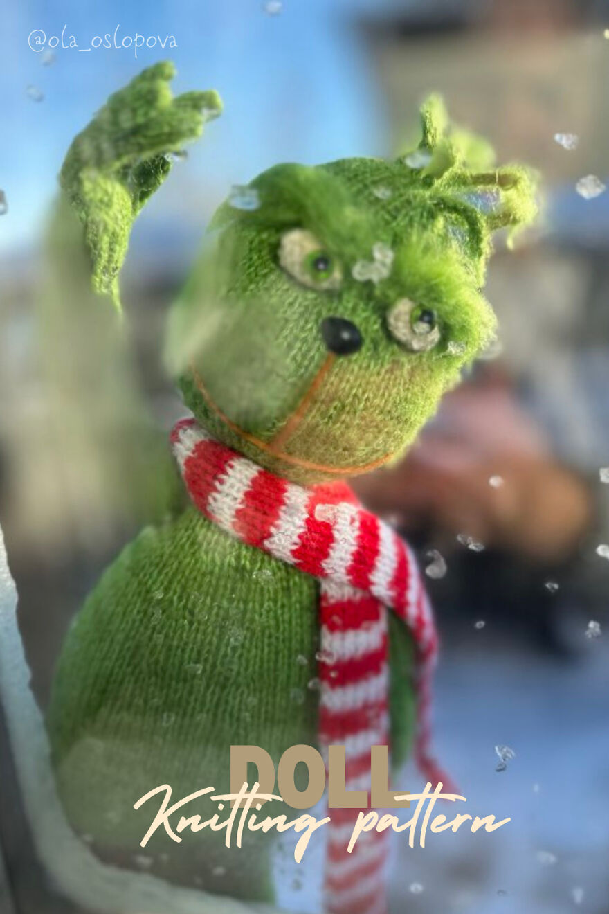 The Grinch Knitting Pattern💚 Christmas Gift Ideas. A Great Gift For Christmas 💚